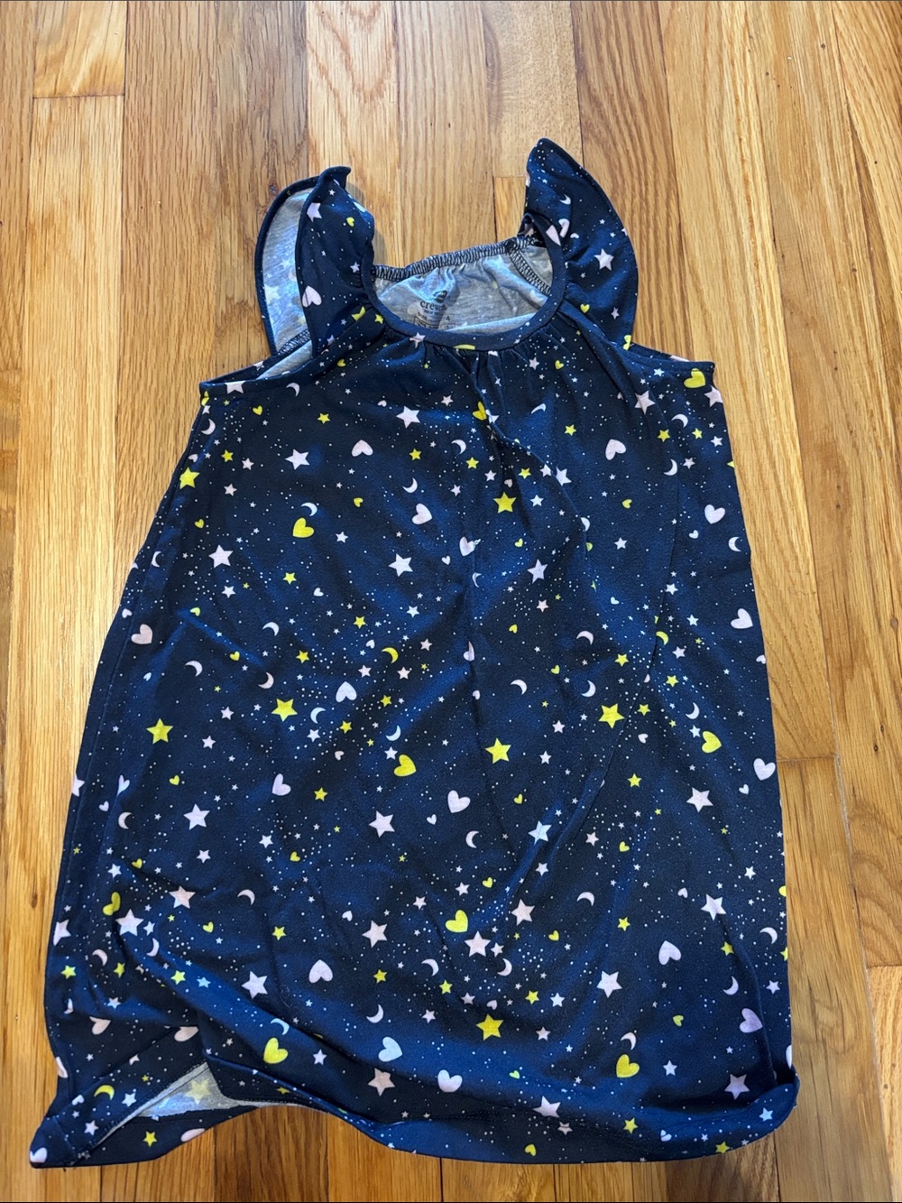 Crewcuts Girl's Navy Star & Heart Print nightgown  size 4
